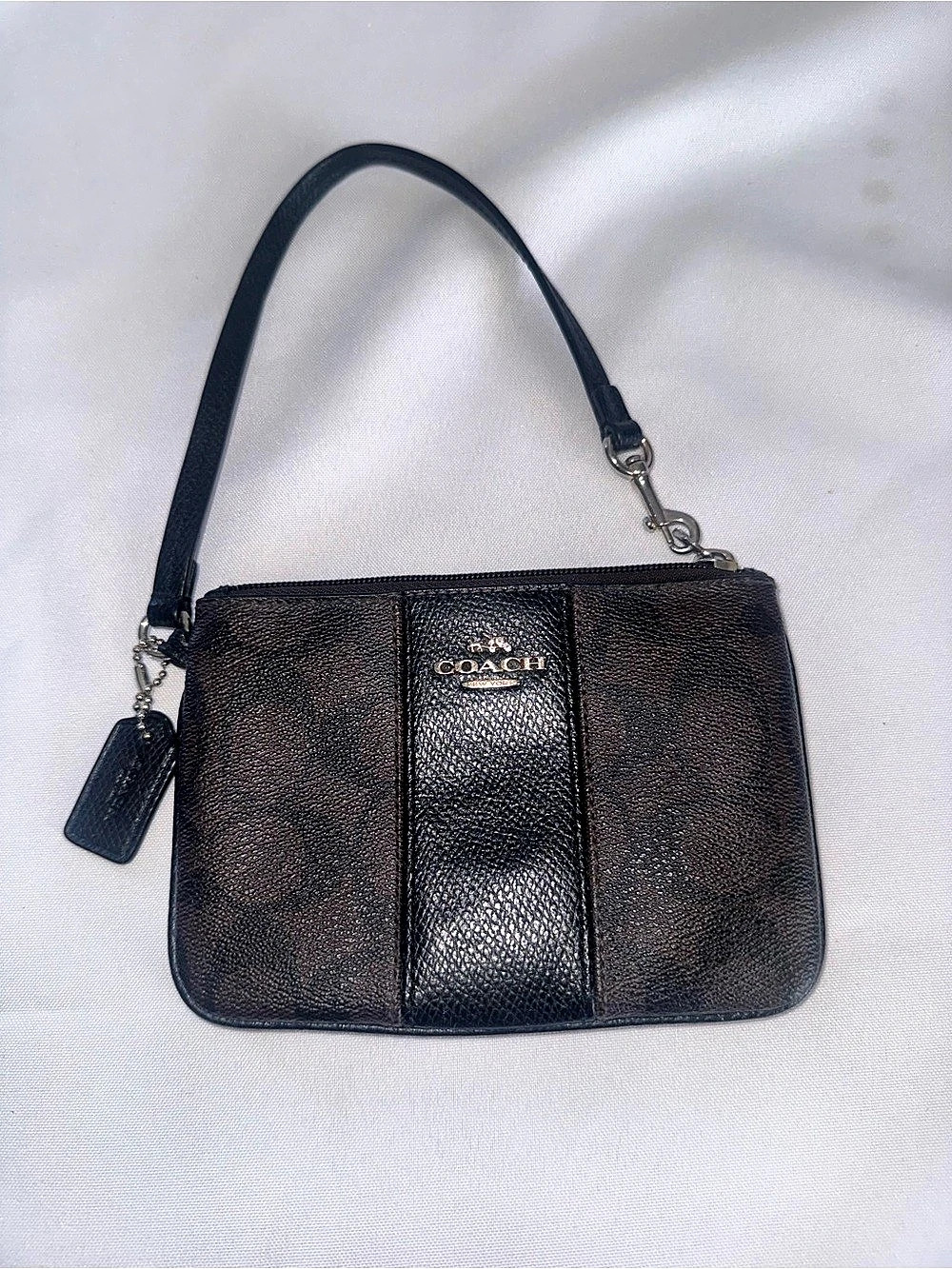 Coach Wristlet Crossbody in Brown & Black